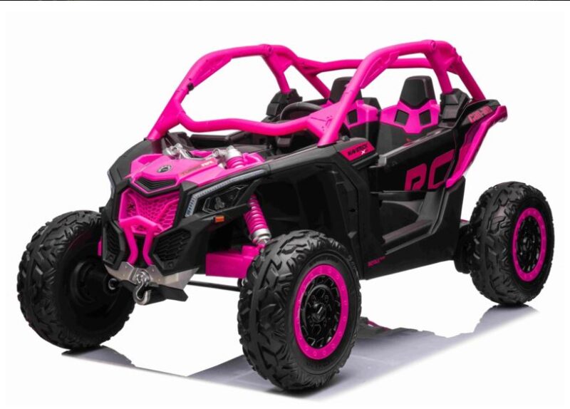 Elektroauto pink f&uuml;r 2 gro&szlig;e Kinder, Can Am Maverick Buggy, 24 Volt, 800 Watt, 4&times;4-Antrieb, Traglast: 60 Kg, LCD-Bildschirm📺 EVA-Reifen, Ledersitz, Sportsound, Vmax: 9 Km/h, 2-Sitzer